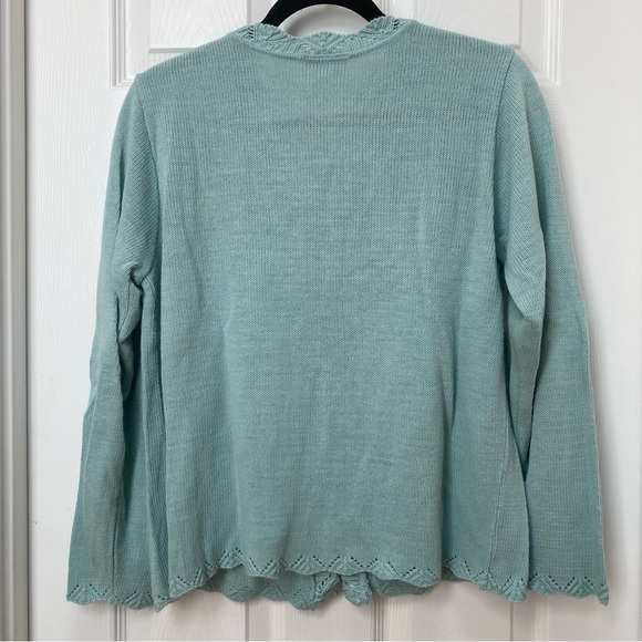 🎃SOLD🎃Vicki Wayne’s Blue Cardigan Made in USA - Picture 3 of 3